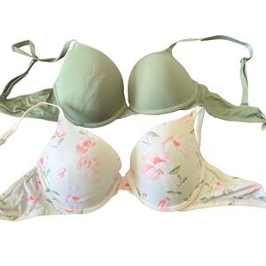 PINK Victoria Secret Bra Womens Size 34C Wear Everywhere Push-Up SET of TWO